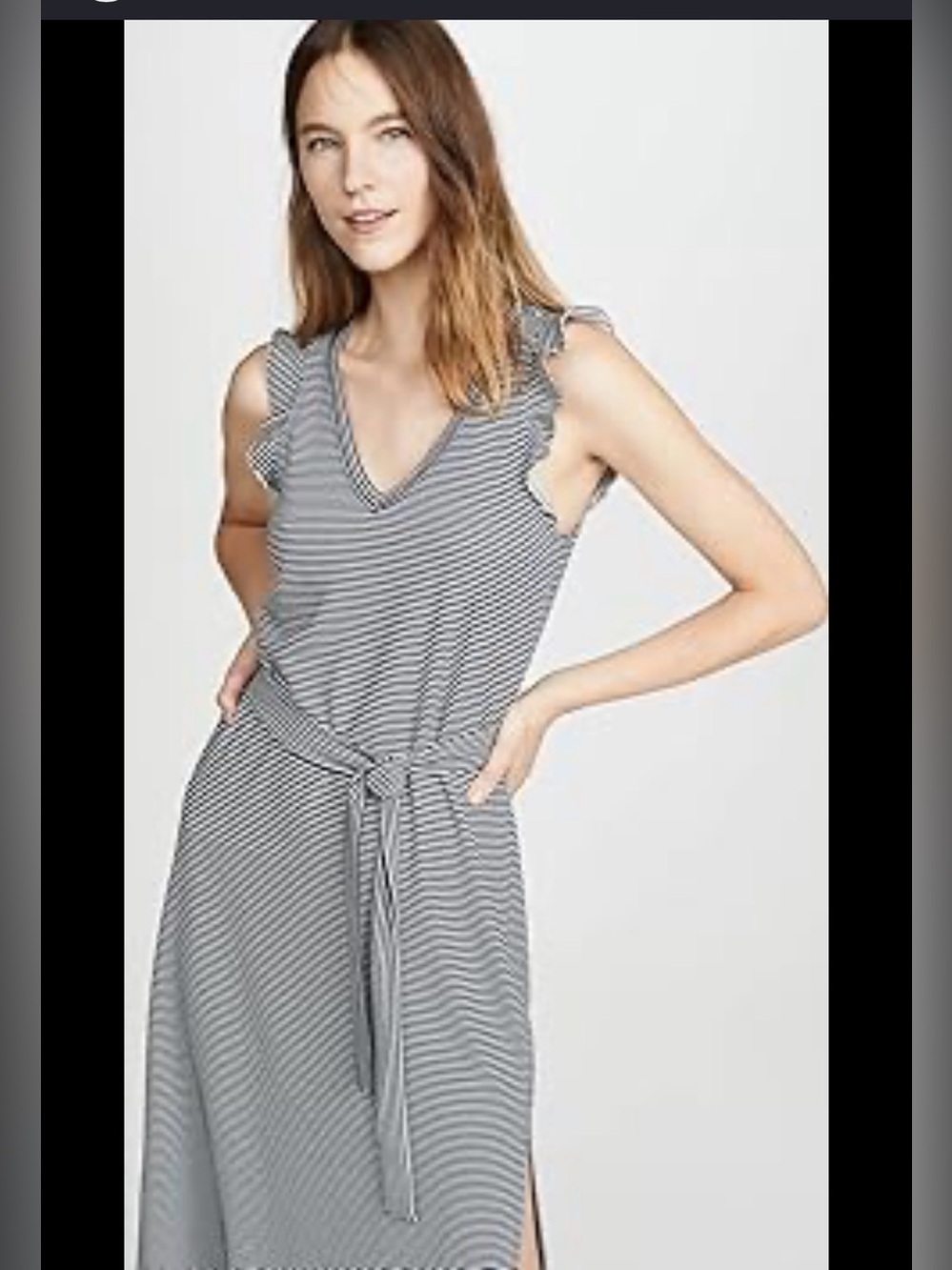 PAIGE Gray and black Striped dress